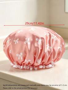 Double Layer Women's Waterproof Shower Cap, Suitable For Bathing, Home, Kitchen Smoke Protection, Shower Cap - Multicolor - View 8