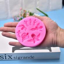 1pc Angel Shaped Silicone Mold, 3D Fondant Mold - Pink - View 3