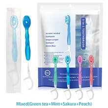 5-In-1 Mini Disposable Toothbrush With Pre-Applied Toothpaste | Waterless Disposable Toothbrush With Toothpaste, Floss, Tongue Scraper And Toothpick, Suitable For Travel, Hotel, Camping, 26pcs - Multiple Flavors/various Styles - View 12