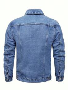 Men Denim Jackets - Dark Blue - View 2