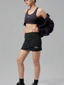 Jordan Women's AS W J BRK FEM SKORT SET Knit Mini Skirt IM7382-010 - Black and White - View 6