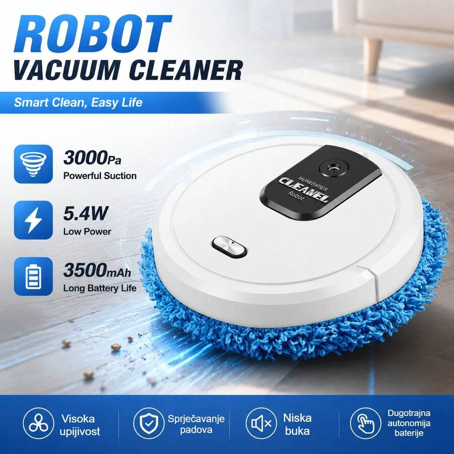Smart Home Robot Vacuum Mop, Wet & Dry Dual-Use Slouchy Floor Cleaning Sweeping Machine, Cross-Border - Multicolor - View 1