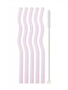 GASUDIN 1/2/5Pcs Wavy Glass Straws With Cleaning Brush, Reusable Colored Borosilicate Glass Straws, Dishwasher Compatible, Drinking Straws For Smoothies, Cocktail, Tea, Coffee, Lemonades, Kitchen Utensils & Holiday Gifts, Back To School - View 25