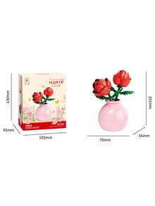 Flower Building Block Bouquet With Vase, DIY Building Block Plant Model, Aesthetic Room Desktop Decoration, Suitable For Children 6 Years And Above, Ideal Gift For Friends And Girls - Multicolor - View 17
