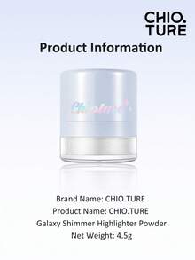 CHIOTURE Galaxy Shimmer Highlighter Powder, Diamond Glitter Highlight Powder, Intense Shimmer Pearlescent Finish, Multi-Use Brightener For Face, Inner Corners Of Eyes & Body, Fine Shimmer Contour Powder, Perfect For Beginners - 03 Evening Lilac - View 8