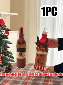 Santa Claus Snowman Wine Bottle & Wine Glass Cozy Set, Knitted Christmas Bottle Decoration Set, Suitable For Home Kitchen Dinner New Year Christmas Decor - View 14