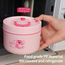 Mesuca Portable Reusable Insulated Lunch Box Set, Food Storage, Disney Lotso Bear Character Print, Pink, Insulated & Leak-Proof, Suitable For School, Office, Camping, Picnic, 3-Piece Food Container Set, 1 Set - Hot Pink - View 8