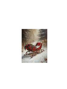 1pc Vintage Winter Sleigh Wall Art Print, Rustic Christmas Mural Canvas Poster, Suitable For Bedroom, Living Room, Kitchen, Canvas Wall Art, Fun Bathroom Decor, Room Decor, Home Decor, Dorm Decor, College Decor, Christmas Holiday Gift, Framed/Unframed - 1pc - View 24