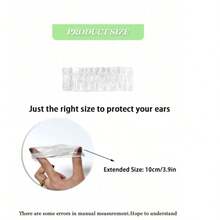 100PCS 10cm/3.9in Baby Transparent Disposable Ear Covers, Elastic Transparent Shower Water Ear Covers, Newborn Essentials, Bathing, Baby Bath, Swimming Ear Covers, Suitable For Children And Adolescents - Multi-color 6 - View 4