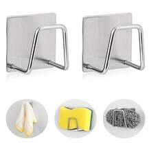 Sponge Holder Set (2/4/8 Pieces) - Wall-Mounted No-Drill Kitchen Sink Storage Rack, Suitable For Sponges, Scrubbers And Dishcloths - Modern Design, Back To School Essential, Halloween Essential - Multicolor - View 7