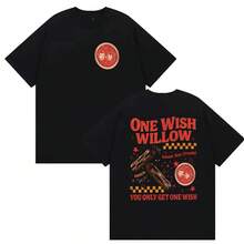 2026 Movie Obsession One Wish Willow Graphic T-Shirt For Men And Women, Casual, Oversize, Cotton, Vintage Fashion Clothing - Black - View 1
