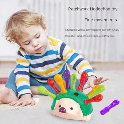 Juego de Juguetes de Aprendizaje Montessori MINKOJA, Adecuado para Bebés y Niños Pequeños, Juguete de Desarrollo de Habilidades con Forma de Erizo, Regalo Educativo de Conteo y Clasificación para Niños y Niñas de 18 Meses, (Accesorios de Color Aleatorio)