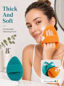 1/3pcs Deep Cleansing Exfoliating Facial Sponge, Random Color, Reusable, Removes Blackheads And Deep Dirt, Prevents Acne, Suitable For Beauty Skincare, African Net Sponge, Exfoliating Glove, Back Scrubber - Multicolor - View 5
