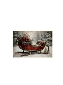1pc Vintage Winter Sleigh Wall Art Print, Rustic Christmas Mural Canvas Poster, Suitable For Bedroom, Living Room, Kitchen, Canvas Wall Art, Fun Bathroom Decor, Room Decor, Home Decor, Dorm Decor, College Decor, Christmas Holiday Gift, Framed/Unframed - 1pc - View 26