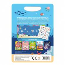Underwater World DIY Jelly Sticker Book, Children's Removable & Reusable No-Residue Marine Creature Sticker Scene Matching Quiet Book - Baby Blue - View 3