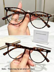 2 PCS Women Solid Black&Tortoiseshell Round Triangle Decor Blue Light Glasses,Fake Eyewear,Slim Face Y2K Eyeglasses,Back To School Daily Glasses - A - View 4