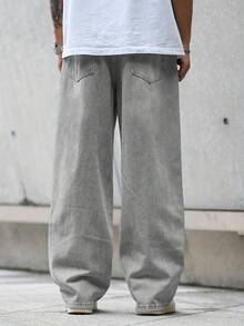 Teenager Fashion American Retro Washed Loose Fit Jeans - Light Grey - View 2