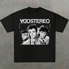Plus Size Men's,The Rockerito T-Shirt Soda Stereo Gustavo Cerati ,(1 Pcs )100% Cotton Casual Printed T-Shirt,Crew Neck Short Sleeve,220g Cotton T-Shir - Shape - View 1