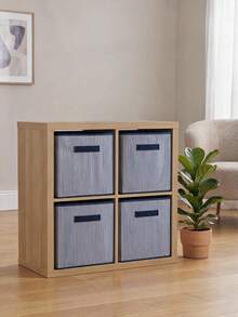 Gray Striped Lid Organizer And Storage Box 30x30x30 - Navy Blue - View 5