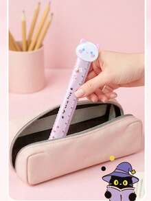 Penggaris Multifungsi 15cm Kepala Kucing & Anjing 3D + Skala Bergelombang, Desain Aman dengan Sudut Bulat, Tersedia 4 Gaya (Acak) 1/2/4/8 buah, Cocok untuk Menggambar dan Menulis Jurnal bagi Siswa - Set - View 10