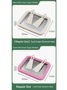 1pc/1set Manual Ice Cream Maker, Suitable For Ice Cream And Frozen Yogurt, Equipped With 2pcs Scraper Set, 3 Optional Colors, Practical Dessert Making Tool, With Even Rolling Scraper, Easy To Operate, Suitable For Home Kitchen And Outdoor Camping - Multicolor - View 18