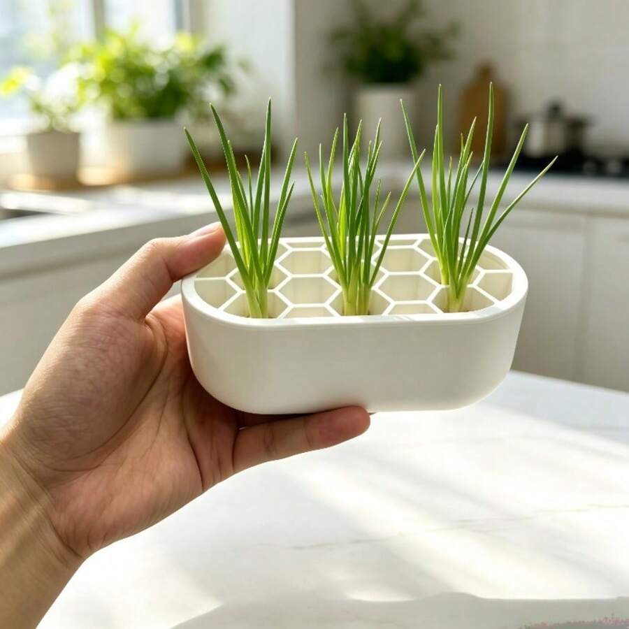 2件組(1個容器+1個網蓋)室內洋蔥幼苗移栽與種植套組,水耕容器,無土室內洋蔥幼苗培育,省空間種植方案,適合小房屋與洋蔥草種植者 - A - 查看 1