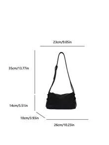 Minimalist Lightweight Pillow Bag, Short-Trip Storage Bag, Versatile Shoulder Crossbody Tote Bag - Black - View 8