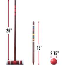 Franklin Sports Portable Backyard Croquet Sets - Complete 4 + 6 Player Croquet Sets With Mallets, Croquet Balls + Wickets Included - Outdoor Variant 1 - Family - View 3