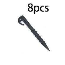 8pcs/4pcs/1pc Tent Stakes Set - Plastic Inflatable Stakes, Suitable For Outdoor Camping Anchoring, Halloween Yard Decoration And Christmas Garden - Black - View 10