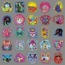 50pcs Halloween Weird People Stickers Original Horror Creative Waterproof Decorative Stickers For Tumbler Notebook - Multicolor - View 4