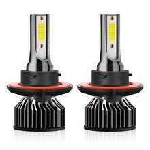 2 个 H11 H7 H4 H1 H3 H13 9005/HB3 9006/HB4 9004 9007 9012 LED 大灯灯泡，6500K 冷白，明亮的 LED 灯泡，全光束汽车大灯灯泡，适用于汽车前灯、雾灯、远光/近光灯，400% 超亮 - 深灰色 - 查看 20
