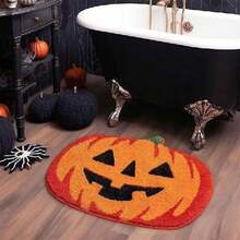 1pc Cartoon Funny Pumpkin Halloween Rug, Halloween Decoration, Fluffy Comfortable Carpet, Living Room Rug, Bedroom Rug, Closet Rug, Entryway Rug, Kitchen Rug, Bedside Rug, Durable Dust-Proof, Home Decor Rug, New Year Gift, Gift For Family And Friends, Bedside Rug - Multicolor - View 5