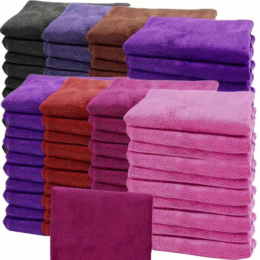 Face Towel Set (6/12 Pieces), Highly Absorbent Soft Microfiber Face Towels, Multi-Purpose Face And Hand Towels, Suitable For Bathroom, Hotel, Spa And Gym, Size: 12x12 Inches/12x24 Inches, Multiple Colors Available - Multicolor - View 1