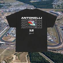 Heavyweight Cotton T-Shirt Kimi Antonelli Fan Tee Racing Team - Shape - View 1