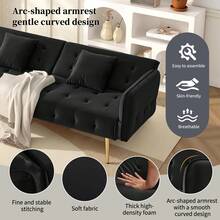 Sofa Bed Frame Green 178 X 82 X 70 Cm - Black 2 Seat - View 11