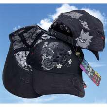 Gorra de béisbol unisex negra de con estampado de dragón y la inscripción LA, sombrero de sol de estilo urbano y personalidad moderna. - Albaricoque - Ver 3