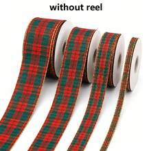 10 Yards Red And Green Plaid Ribbon With Luxurious Gold Edge Pattern, Suitable For Gift Wrapping, Holiday Celebrations, Making Bows, Wreaths And Other DIY Crafts - Gingham Ribbon - View 8