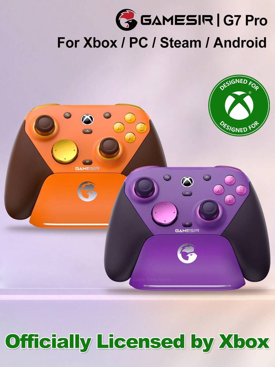 GameSir G7 Pro Gamepad Compatible With Xbox Gaming Controller For PC Steam Android Officially Licensed With Charging Station Tri-Mode Connectivity Mag-Res TMR Sticks 1000Hz Polling Rate Hall Effect Analog Triggers 6-Axis Gyroscope