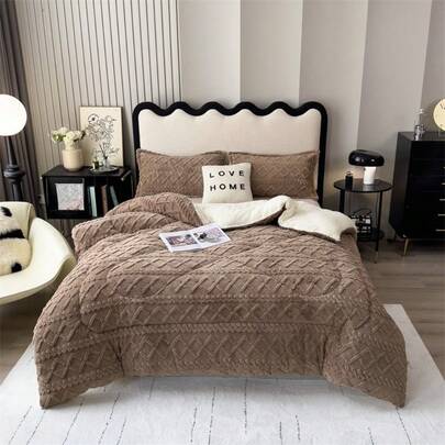 WERVITY 1 Thick Soft Quilt Taffeta Quilt, Ultra Breathable All Season Reversible Quilt, Tear Resistant, Home Decor, Ultra Soft Thick Fleece Blanket Solid Color, Lightweight And Warm, Machine Washable, Perfect For Sofa, Bed, Office And Travel