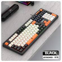 RAIKU T18 3-In-1 Color Block Gaming Keyboard And Mouse Set With Backlit Keys, Volume Knob, 104-Key Wired Keyboard, Multi-Color Block Keyboard, 3-Button Backlit Mouse, Includes Mouse Pad - View 15