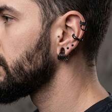 1 pieza 00g Pendiente apilado Clip de lóbulo de oreja Expansor de oreja Tapón de oreja Túnel de oreja Clip de oreja Pendiente de cartílago Joyería de perforación corporal Estilo punk Boda - 1084 - Ver 9