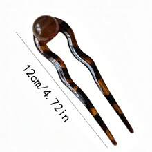 4pcs Wavy Hair Sticks, Pearl Hair Pins, New Chinese Style Minimalist Modern Hair Styling Pins, Solid Color - Multicolor - View 4