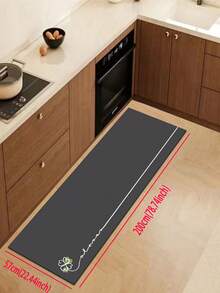 1 Pc Gray Wishing Grass Pattern Kitchen Mat, 3.5 Mm Soft Rubber That Absorbs Water And Is Easy To Clean. Suitable For Corridors, Bathrooms, Living Rooms, Outdoor Door Mats, And Toilets. Useable Throughout The Year And For Various Holidays. - Multicolor - View 12