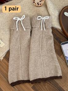 1 Pair Women's Leg Warmers, Autumn/Winter Warm Solid Color Slimming Leg-Flattering Cuffed Slouch Leg Warmers, Match With Skirts, Multiple Styling Options - Multicolor - View 14