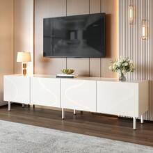 TV Stand White - Lowboard With Drawers - Storage Space For Television - 白色 - 查看 9