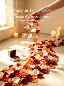 100/200/500/1000pcs Autumn Color Artificial Rose Petals, Suitable For Romantic Proposal And Confession, Gift Box Filling, Flower Basket Decoration, Aisle Scattering, Birthday, Graduation Ceremony, Wedding, Party And Halloween Decoration - Multiple Styles - View 5