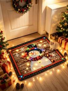 1pc Christmas Snowman Doormat, Welcome Mat, Rug, Autumn/Winter Doormat, Thickened Carpet, Floor Mat, Universal Doormat, Bedroom Rug, Area Rug - Multicolor - View 4