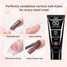 1pc Gel Nail Enhancement Set, Includes Sliding Nail Polish, Double Layer Nail Tips And Nail Clips, Suitable For Multi-Layer Gel Nails, Perfect For Beginners To Experience DIY Nail Art At Home - Multicolor - View 6