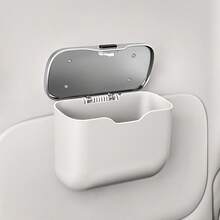 Car Door Hanging Trash Can, Press‑Type Flip Lid Vehicle Waste Bin, Multi‑Purpose Car Interior Storage Organizer For Door Side, Universal Automotive Garbage Container - 1pc - View 14