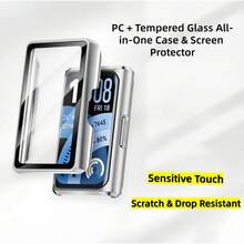 2pcs (1pc Pink + 1pc Transparent) Integrated Case And Film For Band11Pro Tempered Glass Smartwatch Case - 2pcs (1 Pink + 1 Transparent) With Integrated Shell and Film - View 7